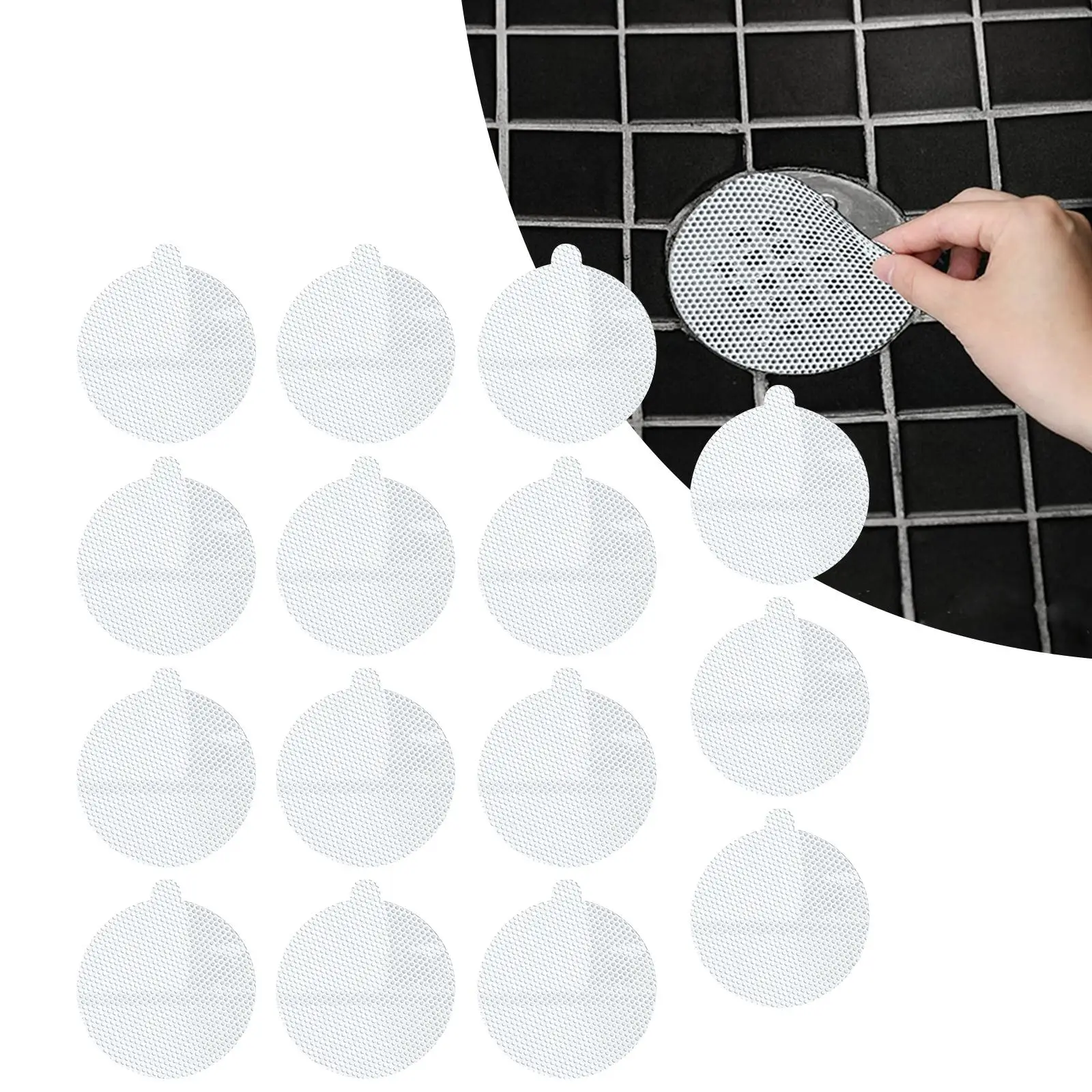 15 Pieces Round Disposable Shower Drain Catcher Collector Strainers Cover for Floor Drain Bathroom Sink Laundry Bathtub