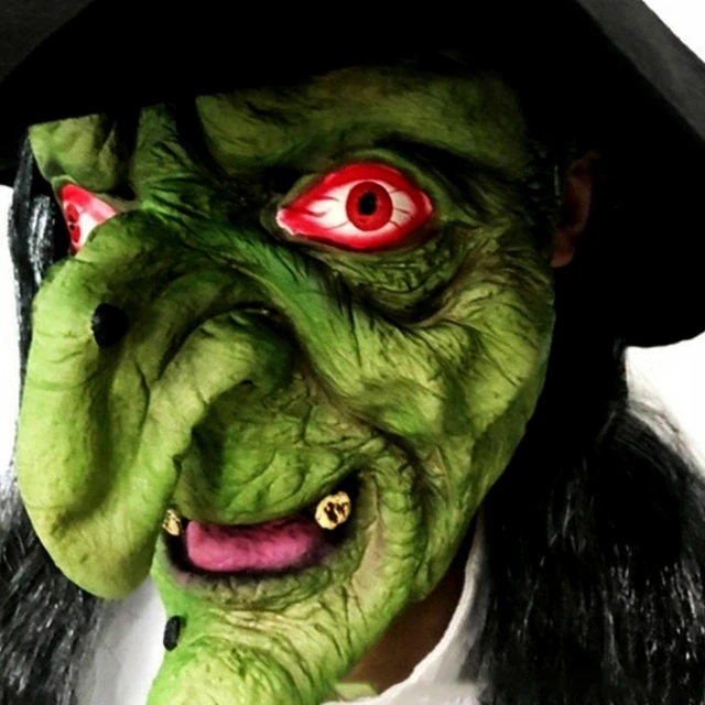Máscara Bruxa Verde Terror Circo Do Horror Halloween Fantasia