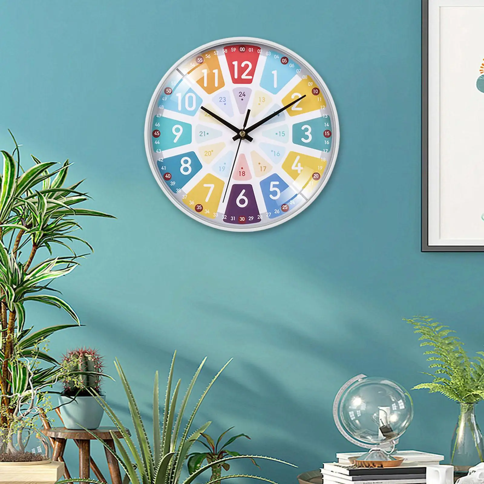 Decorative Wall Clock Silent Non Ticking for Children`s Bedrooms