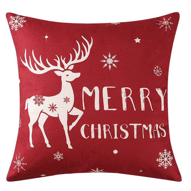 4PCS/Set Christmas Santa Claus Reindeer Cushion Covers 18 x 18inch Xmas  Winter Holiday Gray Stripes Pillow Covers For Chair Bed - AliExpress