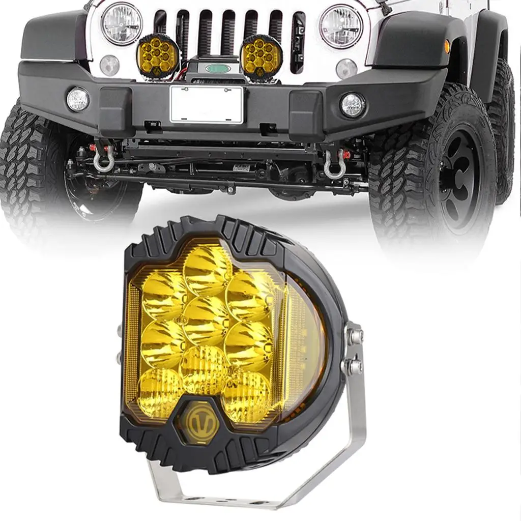 LED Work Lights Driving Roof Bar Adjustable Car 8000LM Round Fit for Jeep