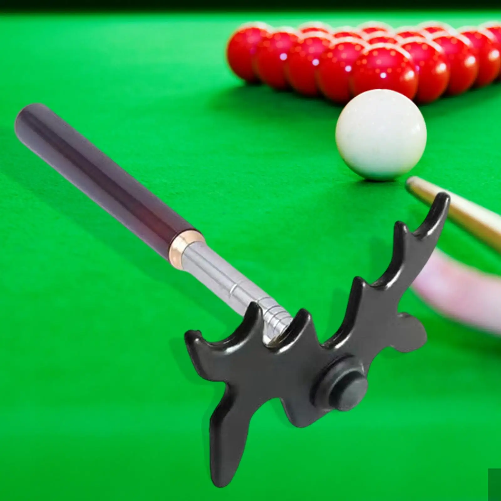 Simhoa Portable 2 Pcs Billiard Snooker Pool Cue Stick Bridge Head Holder Rest 