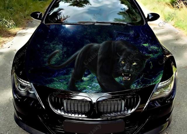 black panther animal Car Hood Vinyl Stickers Wrap Vinyl Film Engine Cover Decals Sticker on Car Auto Accessories AliExpress