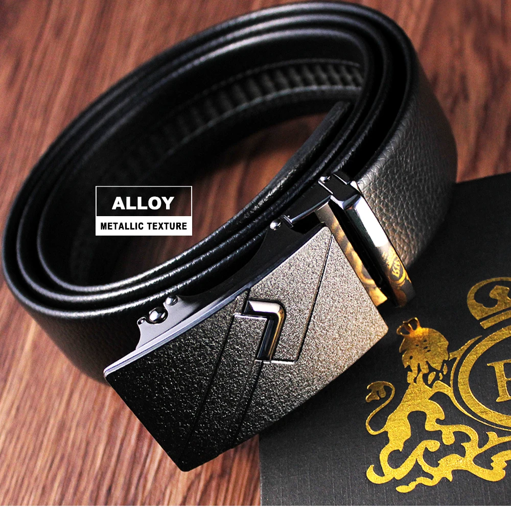 Title 7, Men Belts Automatic Buckle Belt Genune Leather ...