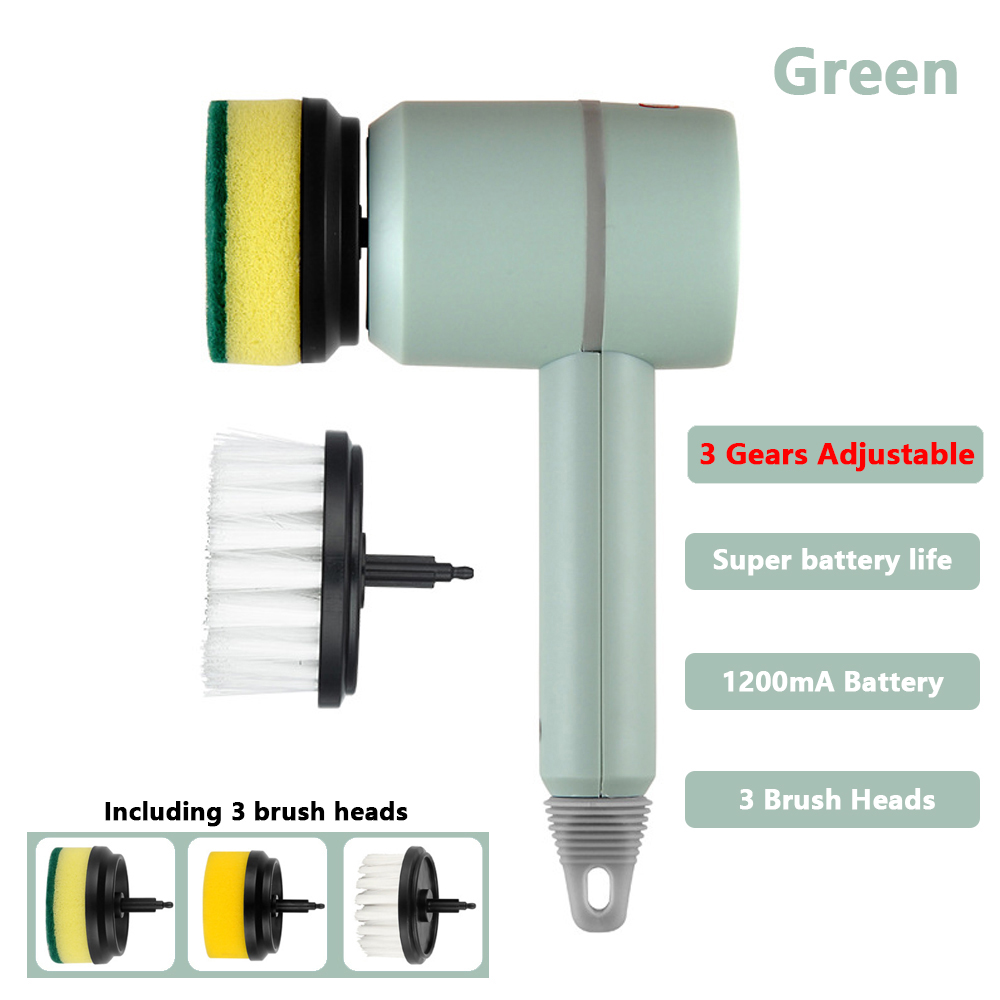 3 in 1 Electric Cleaning Brush Kitchen Dishwashing Home USB Rechargeable Electric Rotary Scrubber Household Appliances Cleaning
