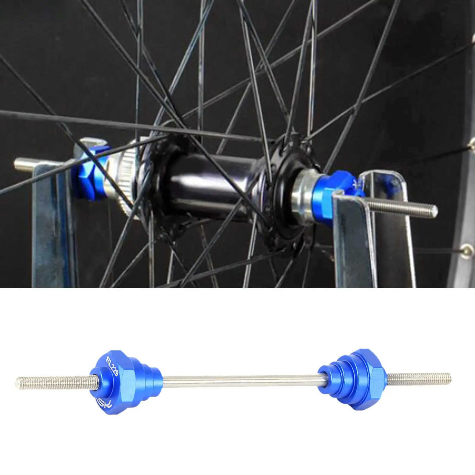 Bike Wheel Hub TruingPlatform, Through Axle Adapter, for 12/15/20mm Axles, Hub Repair Mechanic Tool
