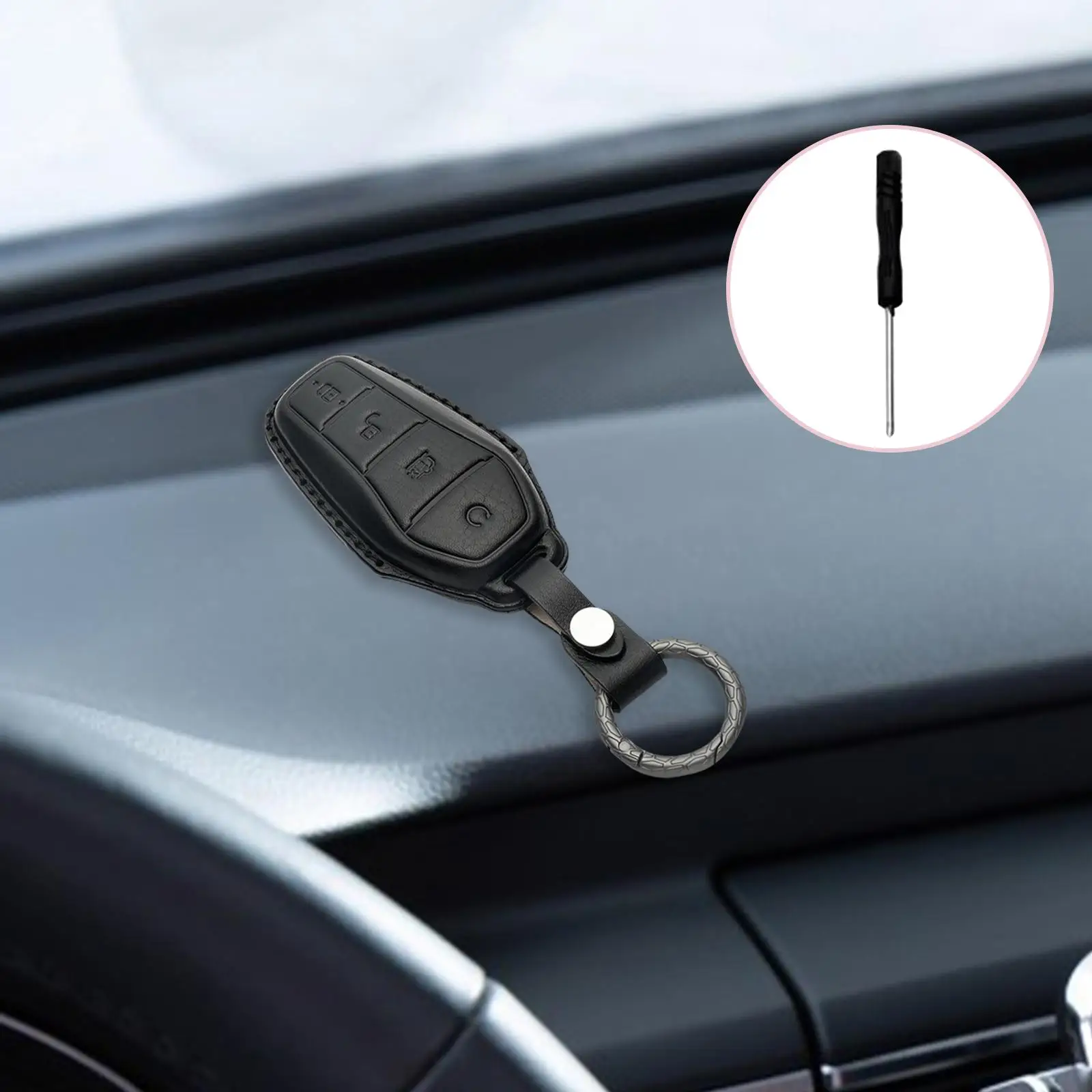 Vehicle Key Fob Cover with Keyring Dustproof Protector key Holder Soft Remote Key Shell Case for Han EV Yuan Plus Accessories
