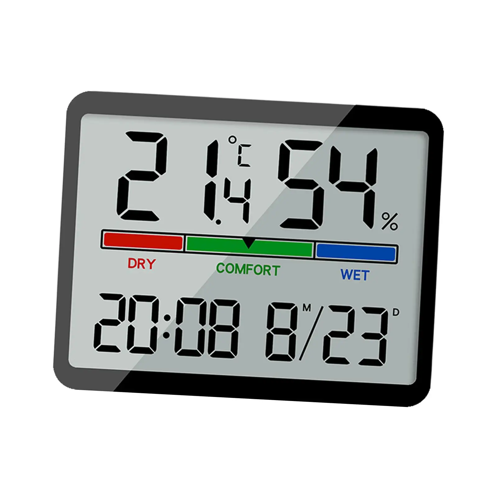 Digital Indoor Hygrometer Desktop Temperature Calendar with LCD Display Snooze High Precision Room Thermometer for Home Nursery