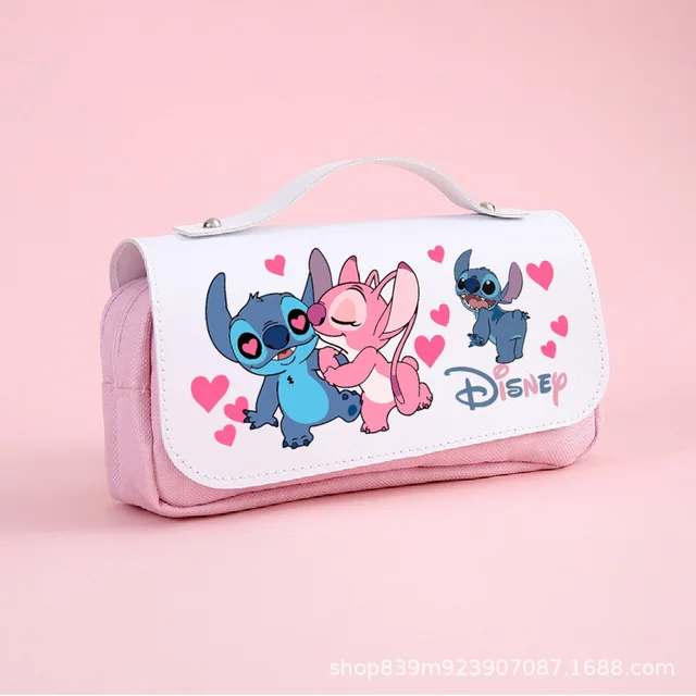 Anime Disney Stitch Large Capacity Portable Pencil Case Cartoon Waterproof  Students Stationery Pencil Pouch School Supplies