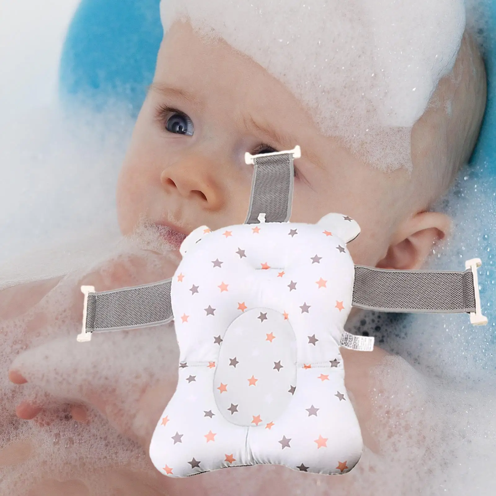  Floating Bathing Tub Seat 51x36x9cm Dries Quickly Anti Slip Soft for Infant 0-1 Y