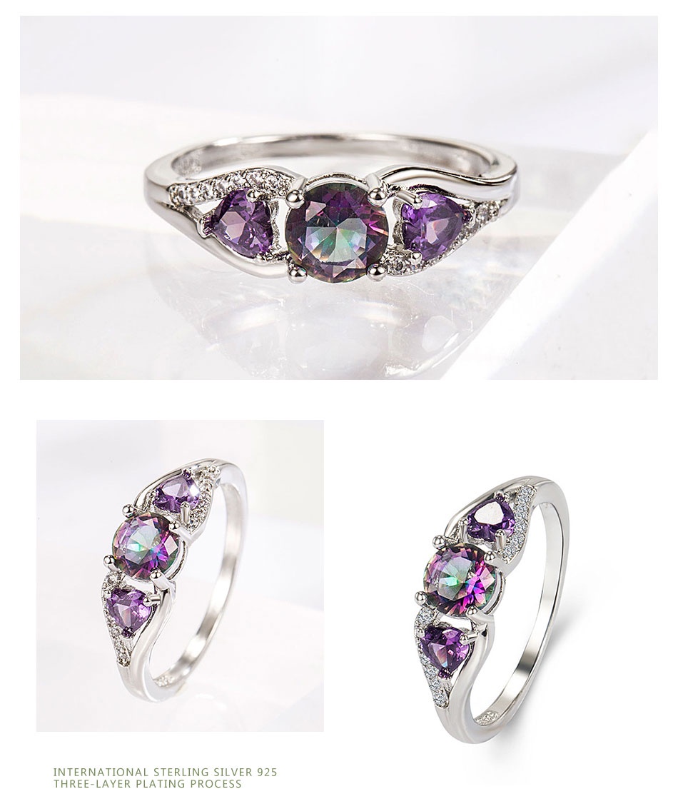ZDADAN 925 Sterling Silver Heart Zircon Ring For Women Fashion Jewelry Accessories Gift