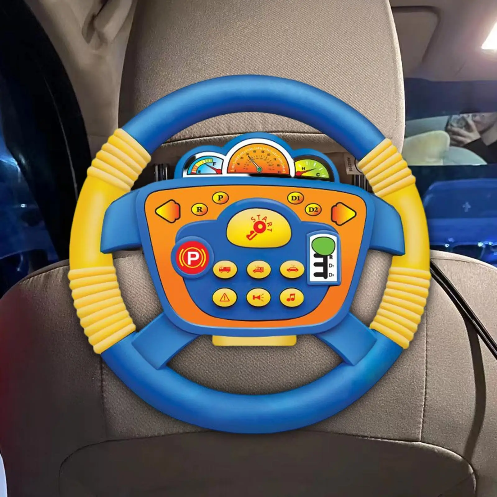 Musical Steering Wheel Toy with Music Driving Controller Pretend Driving Rotating Electric Early Education Toy for Toddler Kids