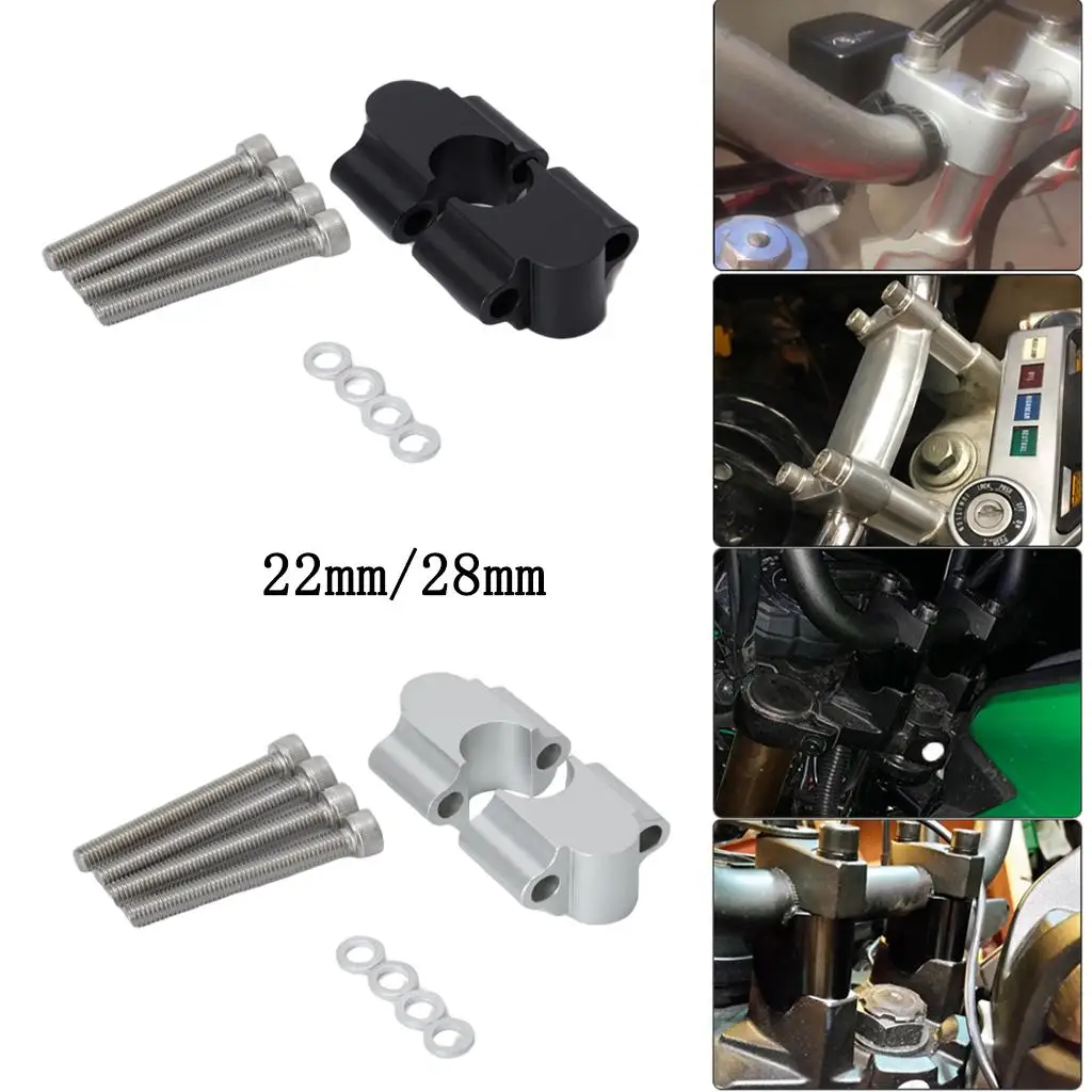 1 Pair Universal Motorcycle Handlebar Riser 30mm Height Bar Mount Clamp for Motorbike Scooter for , for , Clamp 