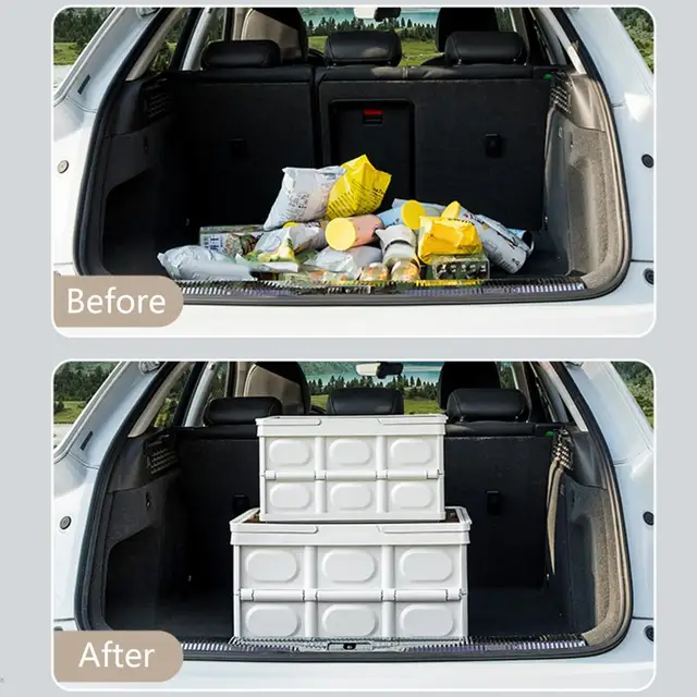 Aufbewahrung sbox Camping Auto Kofferraum Veranstalter täglichen Gebrauch  Griff Design faltbar große Kapazität halten ordentlich platzsparend  abnehmbaren Deckel - AliExpress