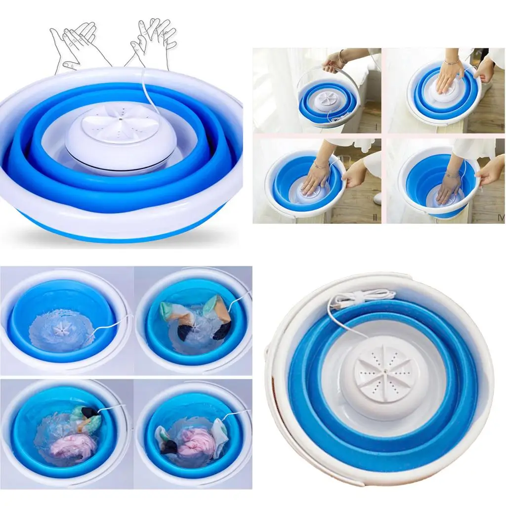 Portable , Foldable Tub Personal Rotating  Washer, Travel Laundry Washer for Camping Apartments Home