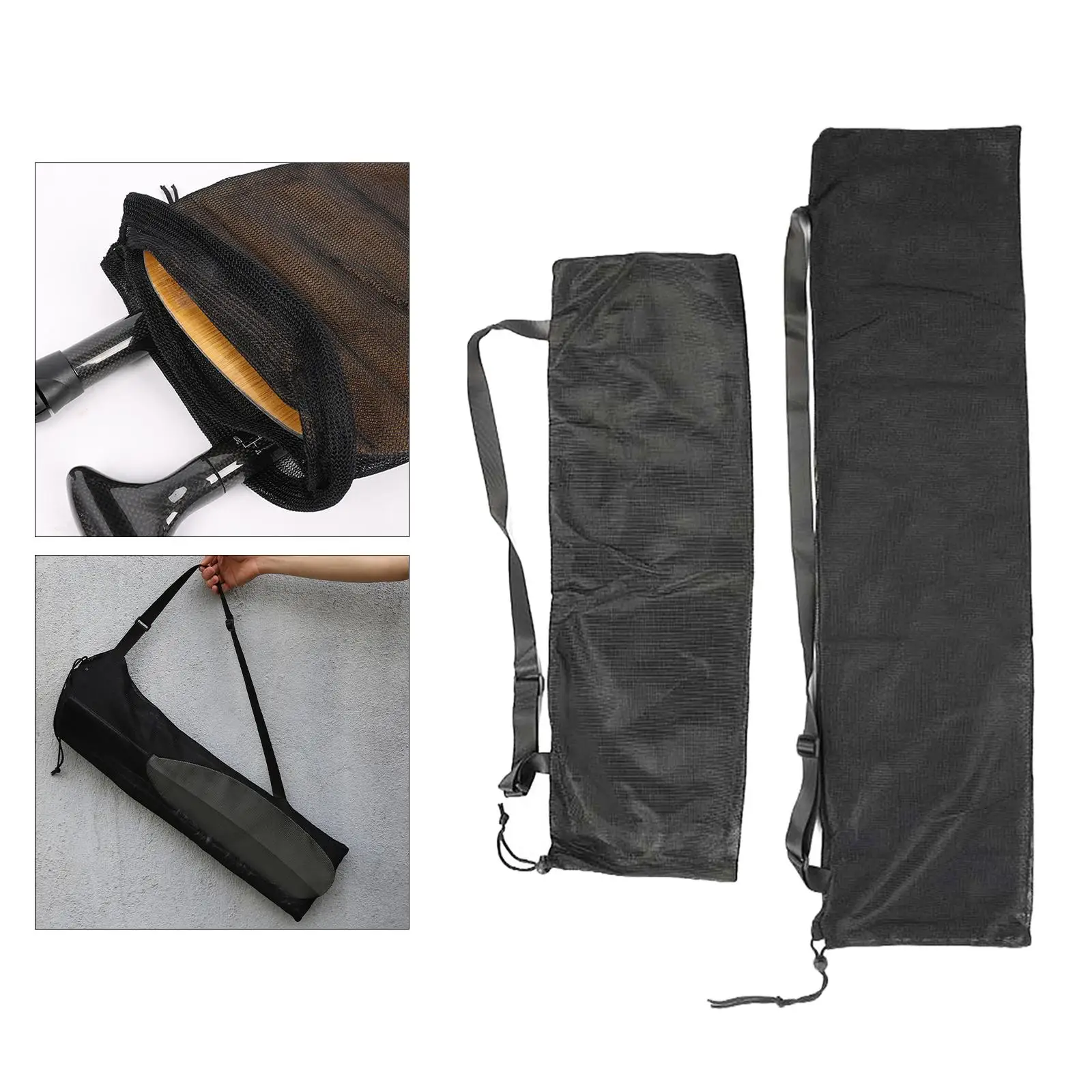 Drawstring Mesh paddle Bag Adjustable Shoulder Strap Portable paddle Storage  Kayak Boat boat paddle Carry Bag for Transport