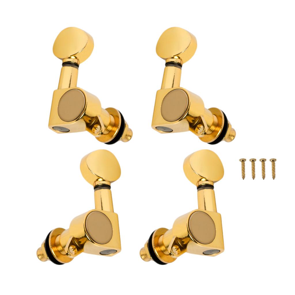 2L + 2R Ukelele Machine Heads Tuning Pegs Tuning Pegs Set for Ukelele, Golden, High Quality