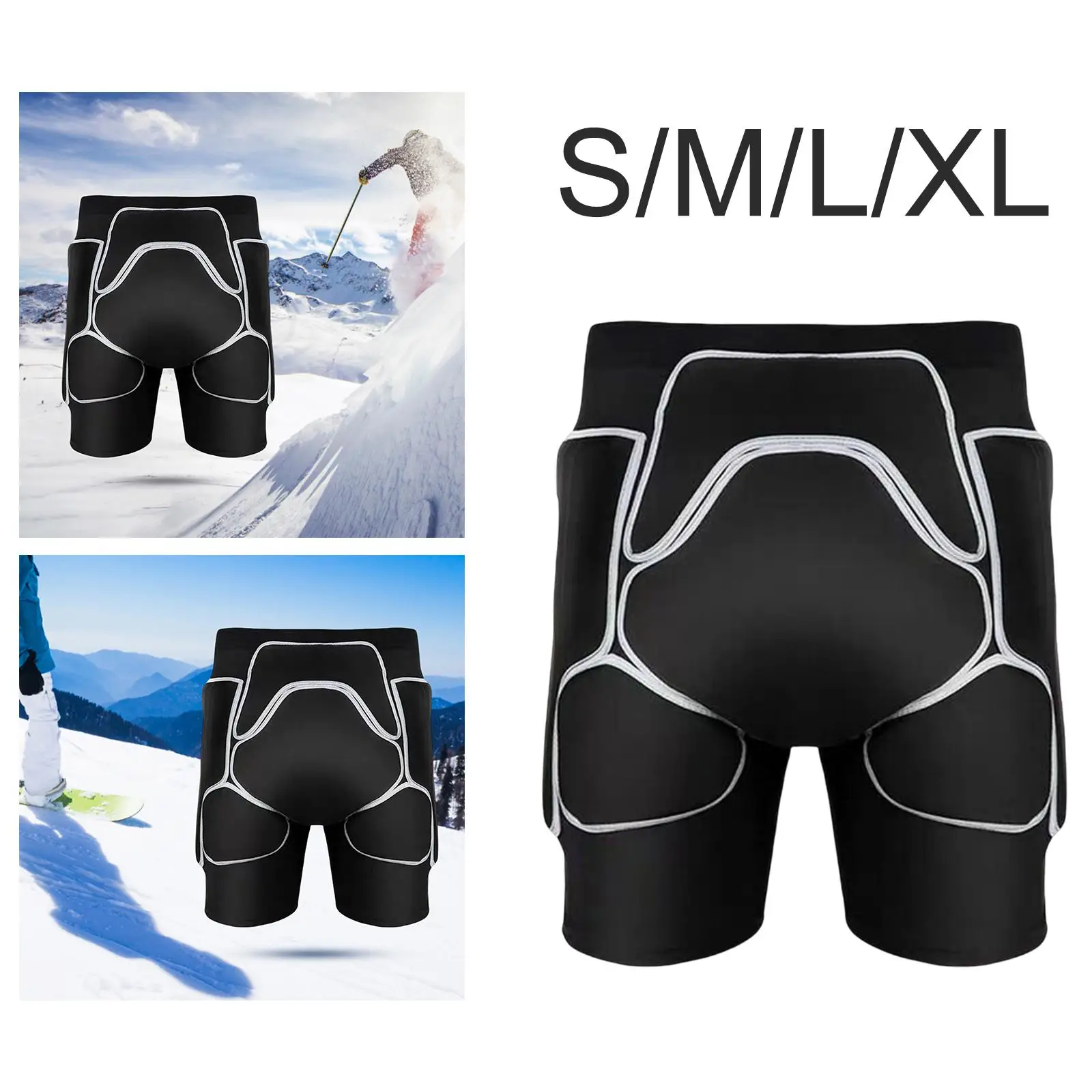 3D Padded Shorts Protection Hip Pants Snowboard Riding Breathable Sliders EVA Roller Unisex Undershorts for Skate Ski Women Men