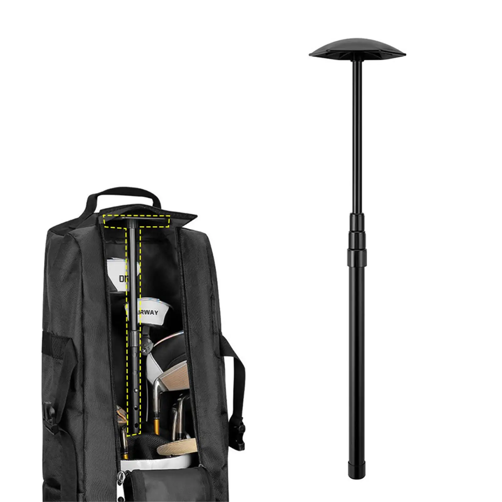 Golf Club Stiff Arm Support Adjustable Anti Impact Support Cover Bracket Golf Travel Bag Support Stick Club Bag Support Bar