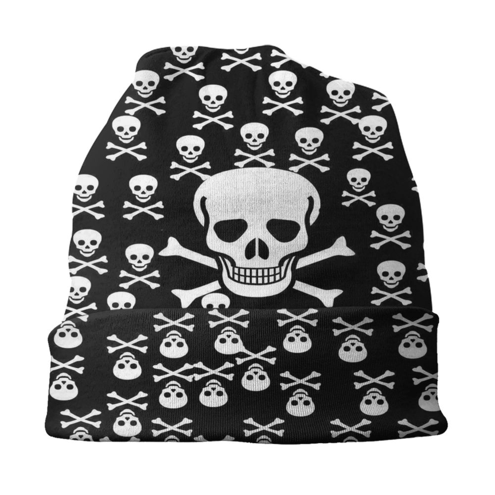 Benutzerdefinierte Schädel Druck Motorhaube Hüte Straße Stricken Hut Für Frauen Männer Winter Warme Horror Skeleton Tod Skullies Beanies Caps – Detail 3