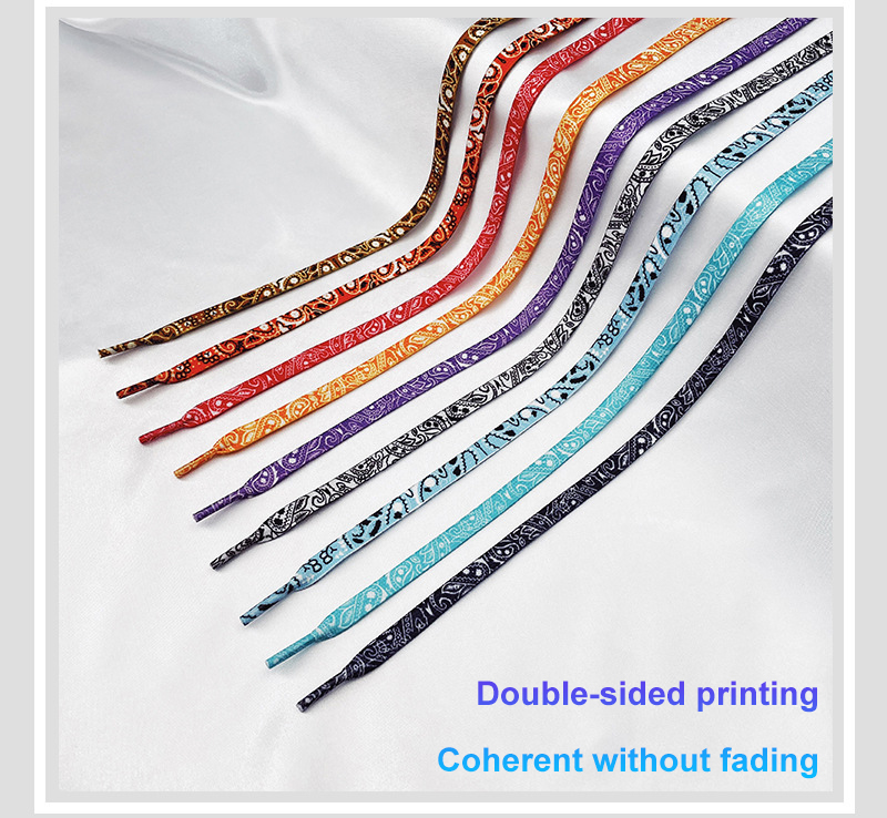 Gilding Flat Shoe Laces Cashew Flower Shoelaces for Sneakers Hand-painted Sports Casual Basketball Tennis Shoelace Shoestrings