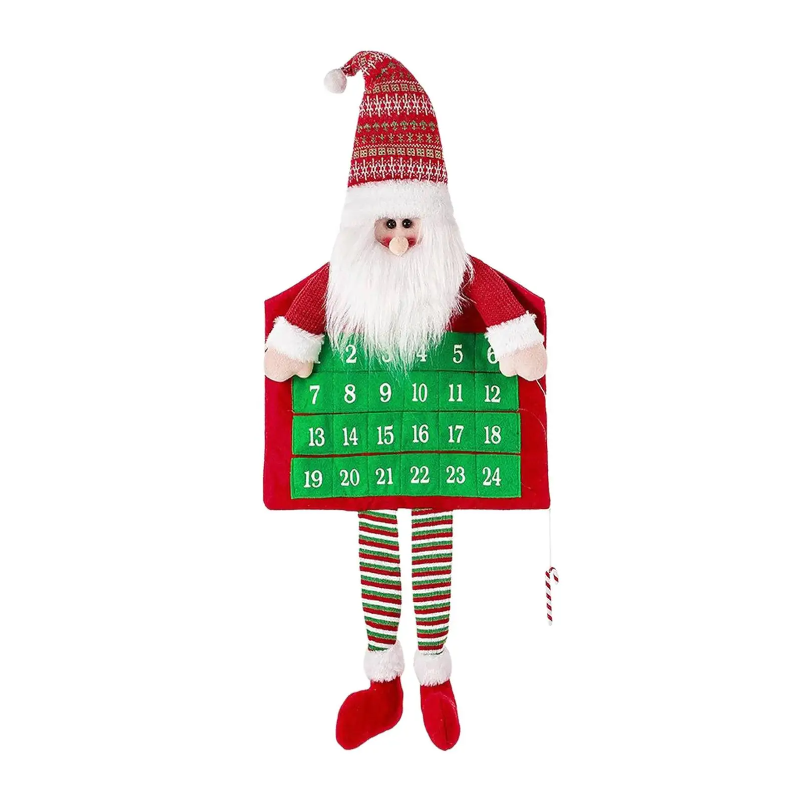 Christmas Hanging Calendar Props Cute Hanging Pendant Advent Calendar Wall Decor for Hotel Holiday Party New Year Kids Gift