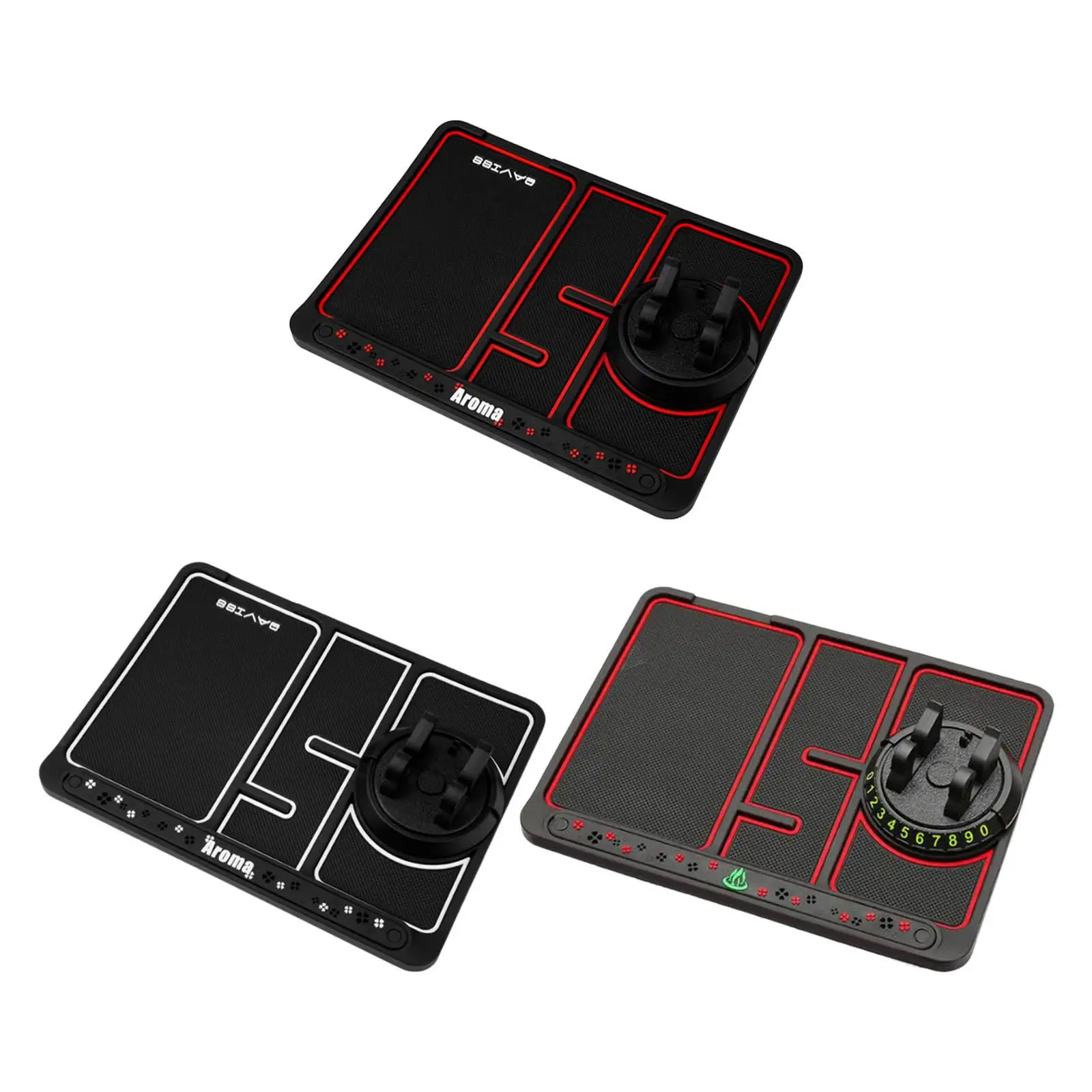 Car Dashboard Pads,360 Degrees Rotating Car Phone Holder, with Cards, Phone Holder, , Anti-Slip Mat etc Function