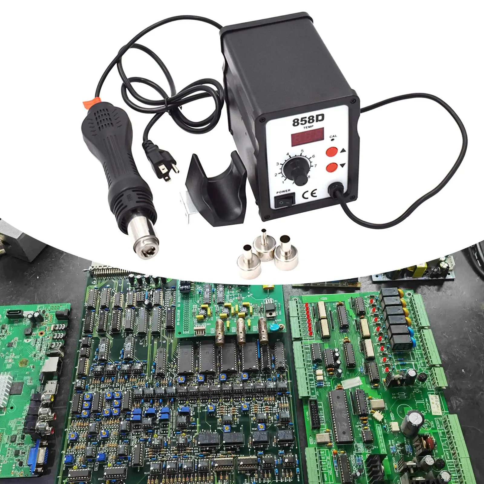 858D Hot Air reworks station Double Digital Display Desoldering Station for Repairing Maintenance Circuit Boards Laptop Phone