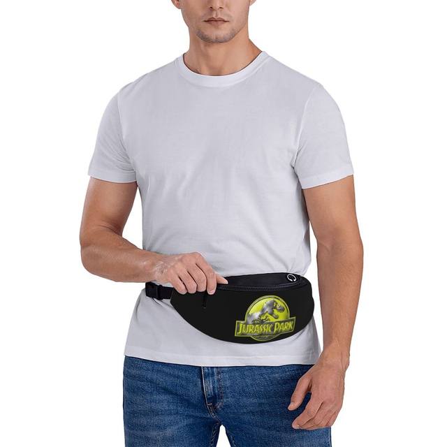 Fashion Jurassic Park Logo Fanny Pack for Travel Hiking Women Men