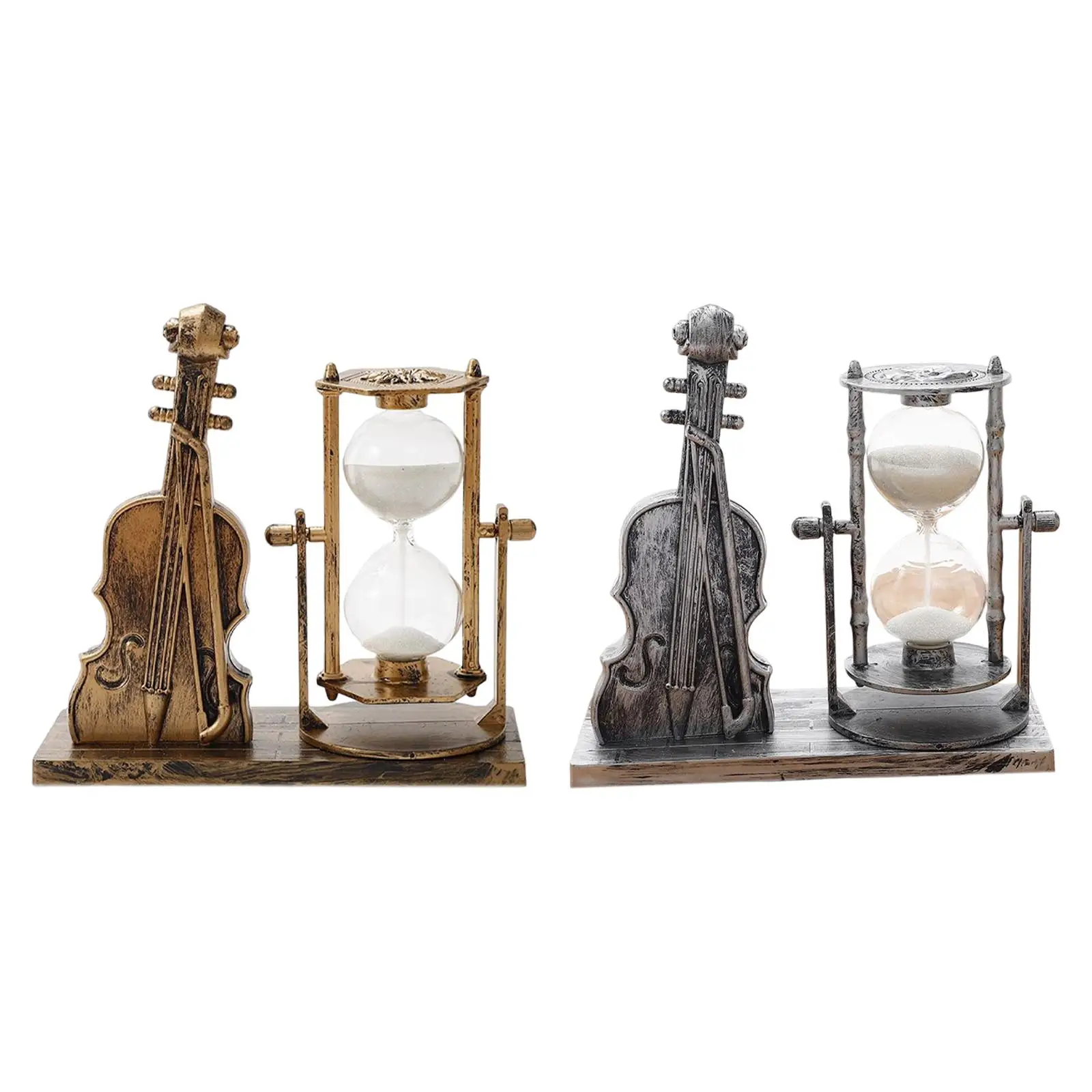 Violin Hourglasses Sandglass Exquisite Ornaments Collection Musical Instrument for Lawn Holiday Table Centerpieces Decoration
