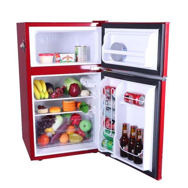 Mini Fridge with Freezer, 3.2 Cu.Ft Mini refrigerator with freezer, Dorm  fridge with freezer 2 door - AliExpress