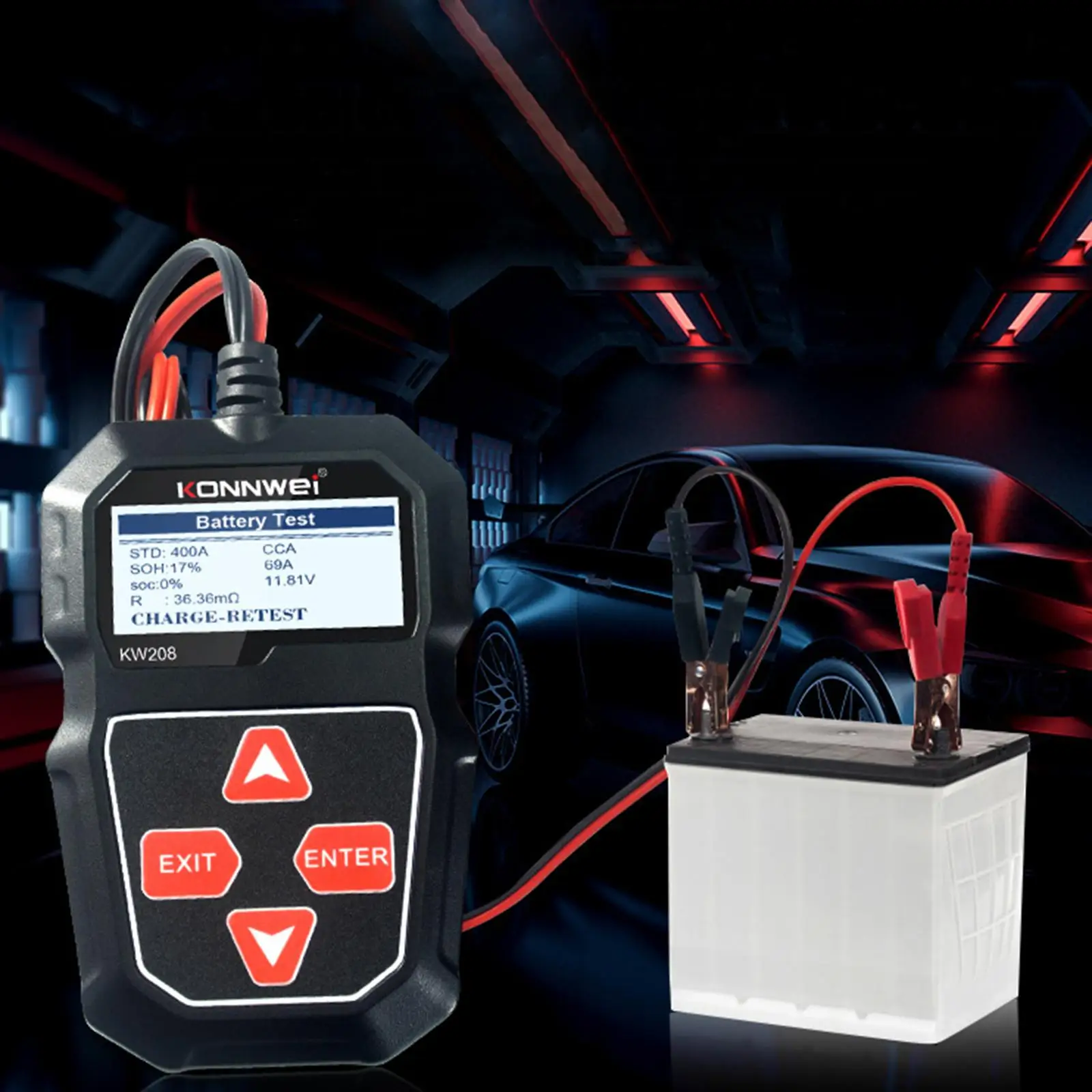 Car Battery Tester Cranking Charging Circut Tester Battery Analyzer