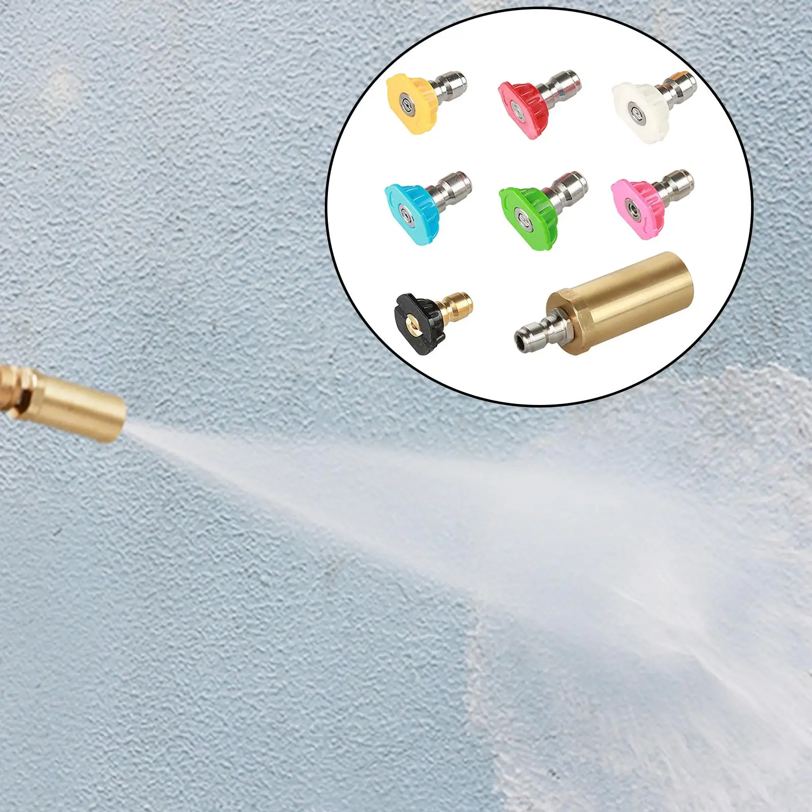Brass Pressure Washer Nozzle with 7 Spray NozzleKit