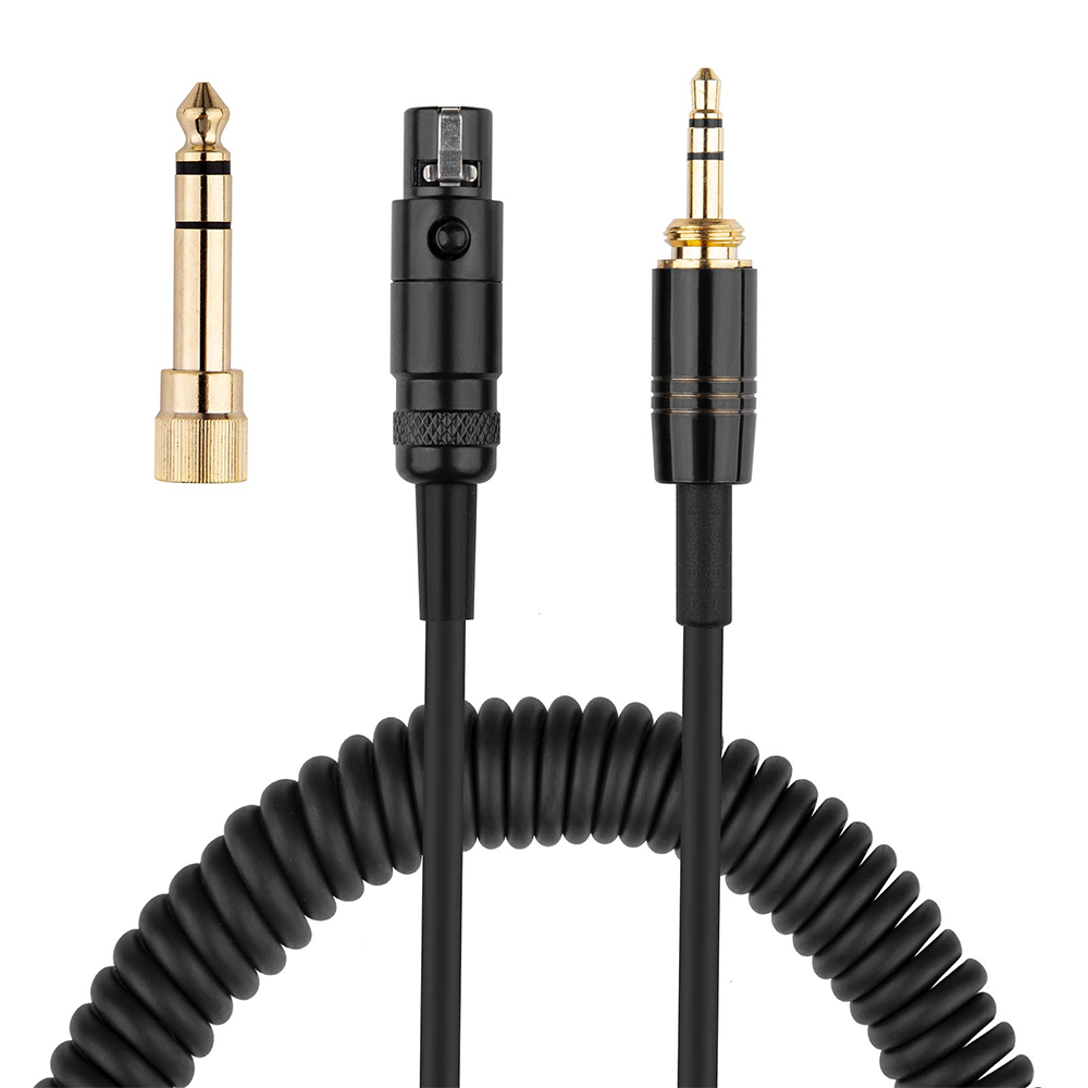 6.35mm Mini XLR OFC Spring Coiled Replacement Stereo Audio Cable Extension Cord Wire For Reloop RHP20 RHP10 RHP 20 10 Headphones