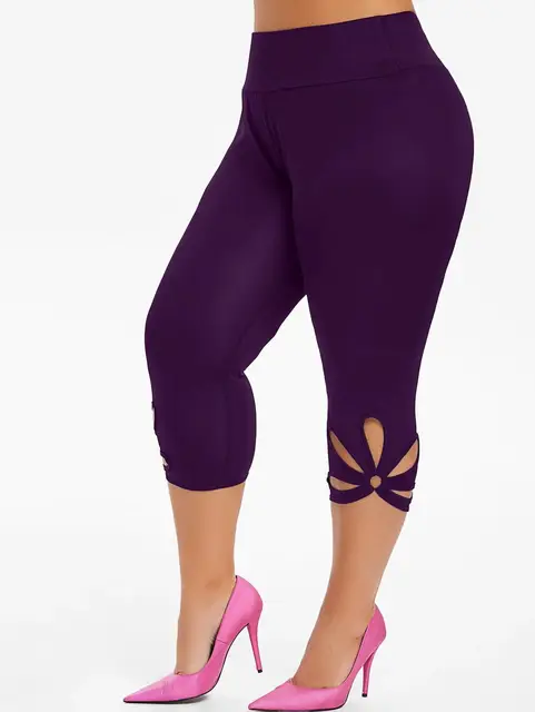 Sexy Women's Solid Color Hollow Out Large Pants Sports Yoga Leggings Plus  Size For Women Pants Drop Shopping - AliExpress