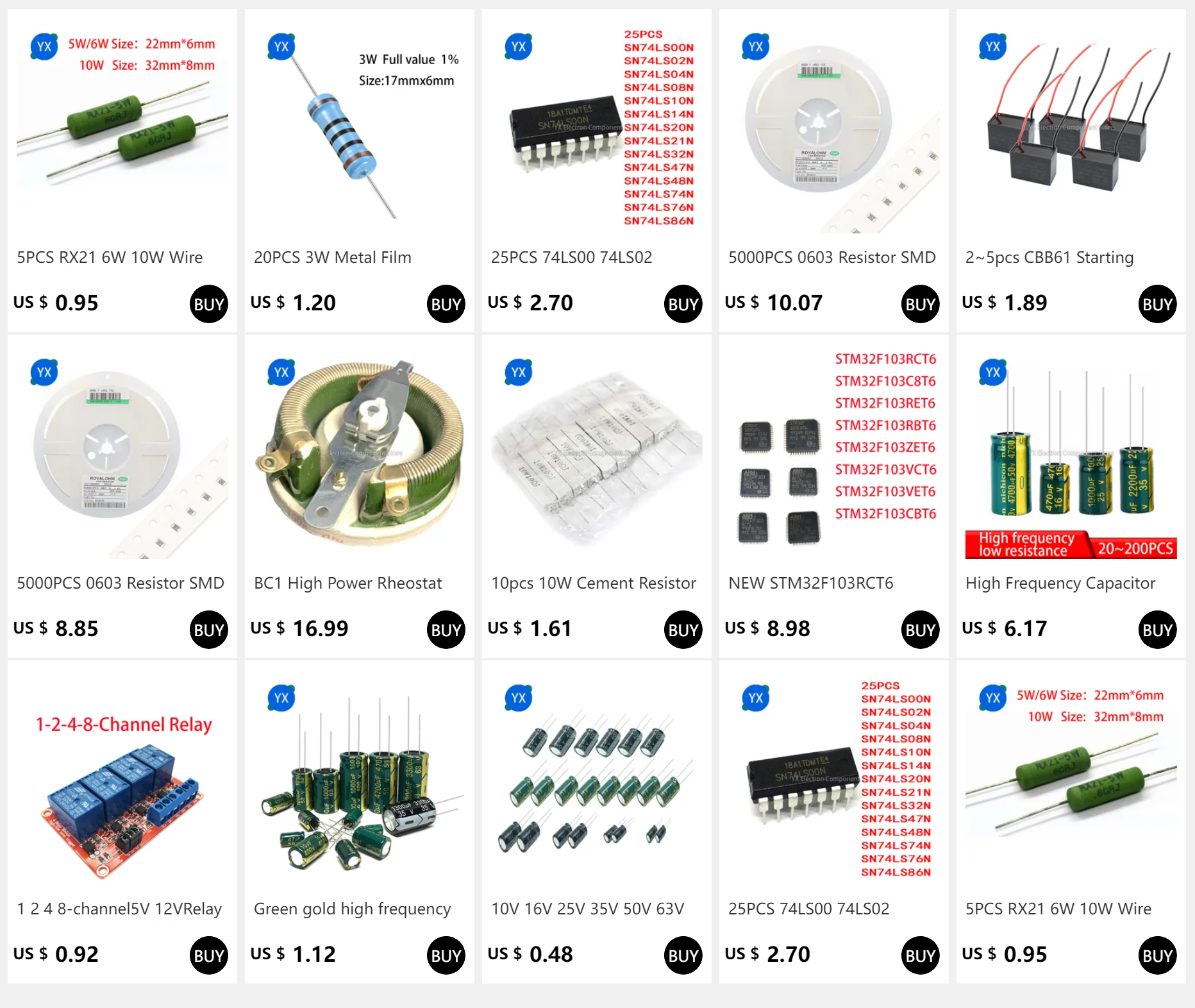 2700UF, 3300UF, 3900UF, 4700UF, 5600UF, 6300UF, 6800UF, UF 8200, UF 10000