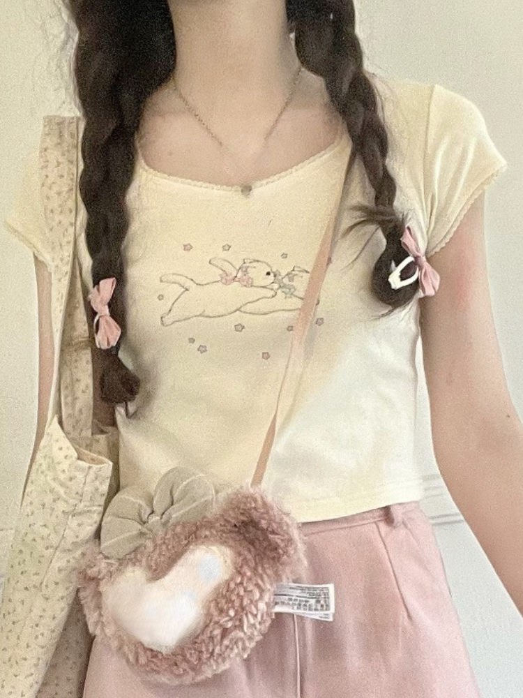 seda, Sweet Lolita, camiseta de festa, manga