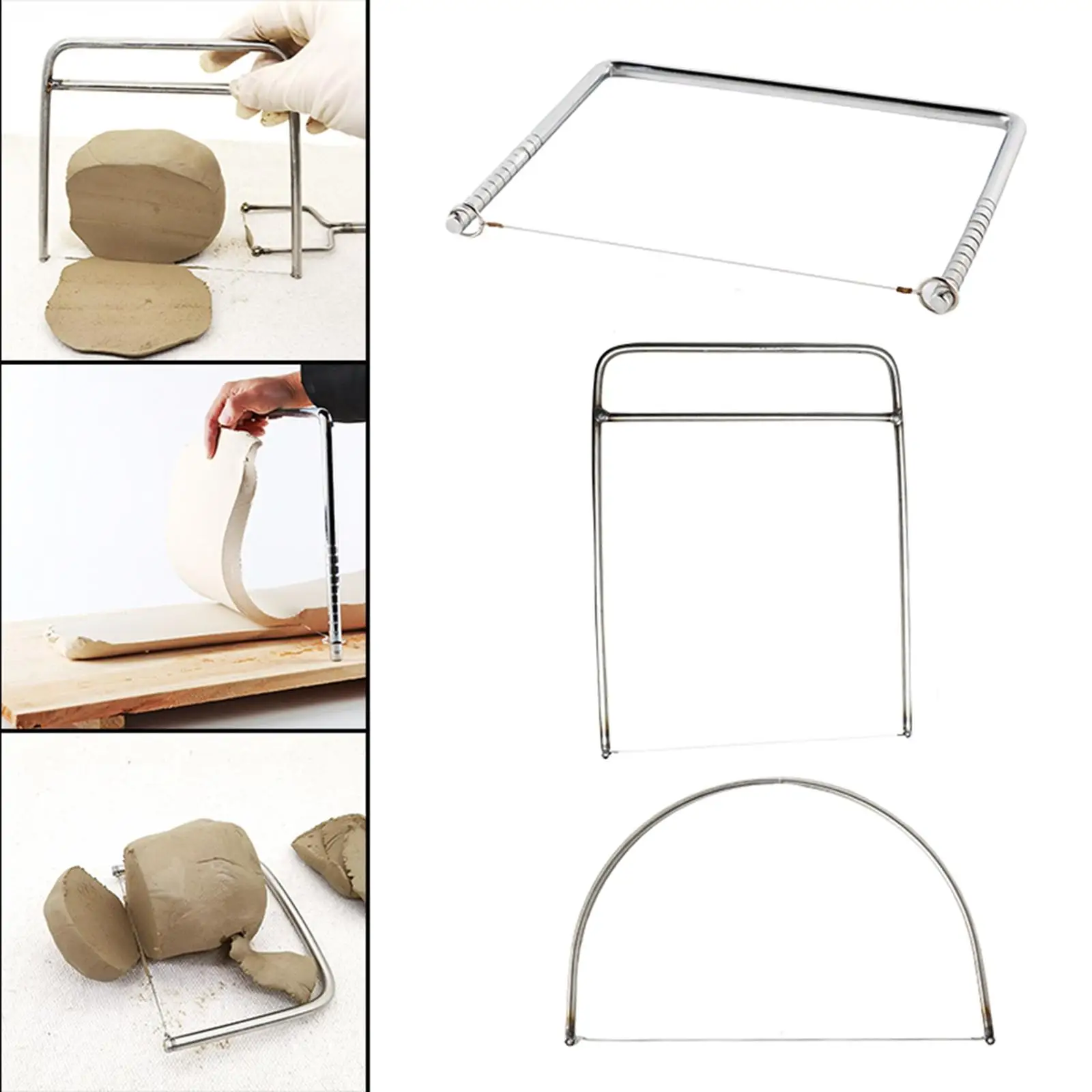 Portable Wire Clay Cutter, Stainless Steel Pottery Clay Tool Cutting Pottery Tools for Clay Ceramic Cutting