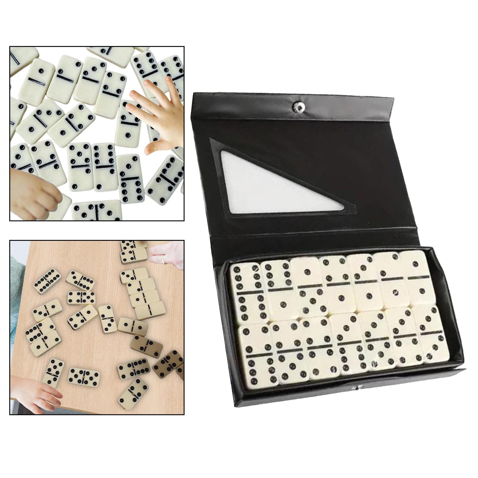 Double Six Domino Set Traditional Adults Kids 28 Dominoes in Portable Case for Holiday Gifts Tourism Party Favors Entertainment