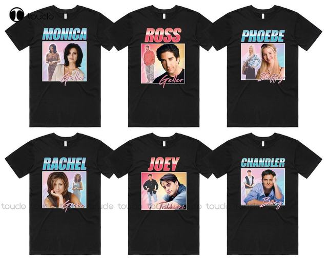 Friends T-Shirt Tee Top Rachel Green Monica Geller Joey Tribbiani