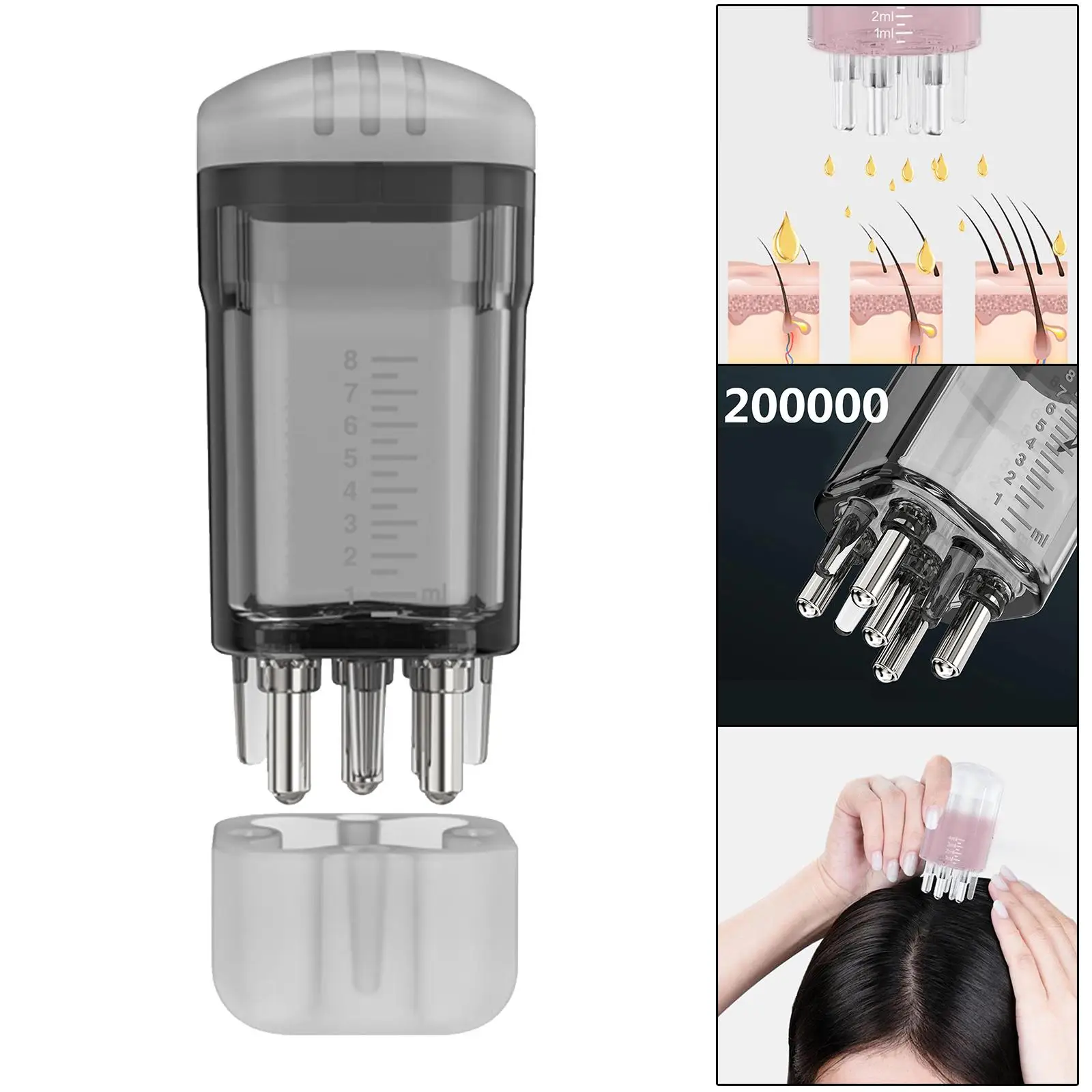 Scalp Applicator Comb 8ml Compact Scalp Head Fluid Brush for Essential Oil