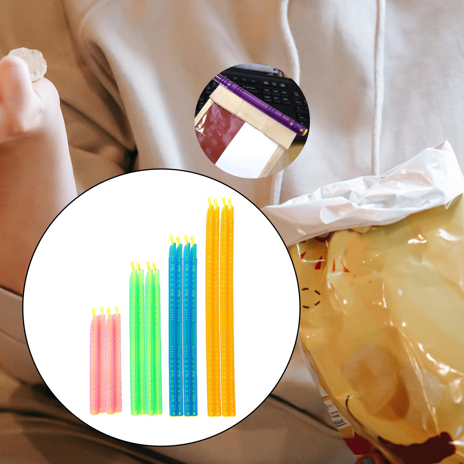 16 Pieces 4-Color Bag Clips for Food Storage Fridge Freezer Sealing for Chip Snacks Home Kitchen Pink, Green, Blue and Orange