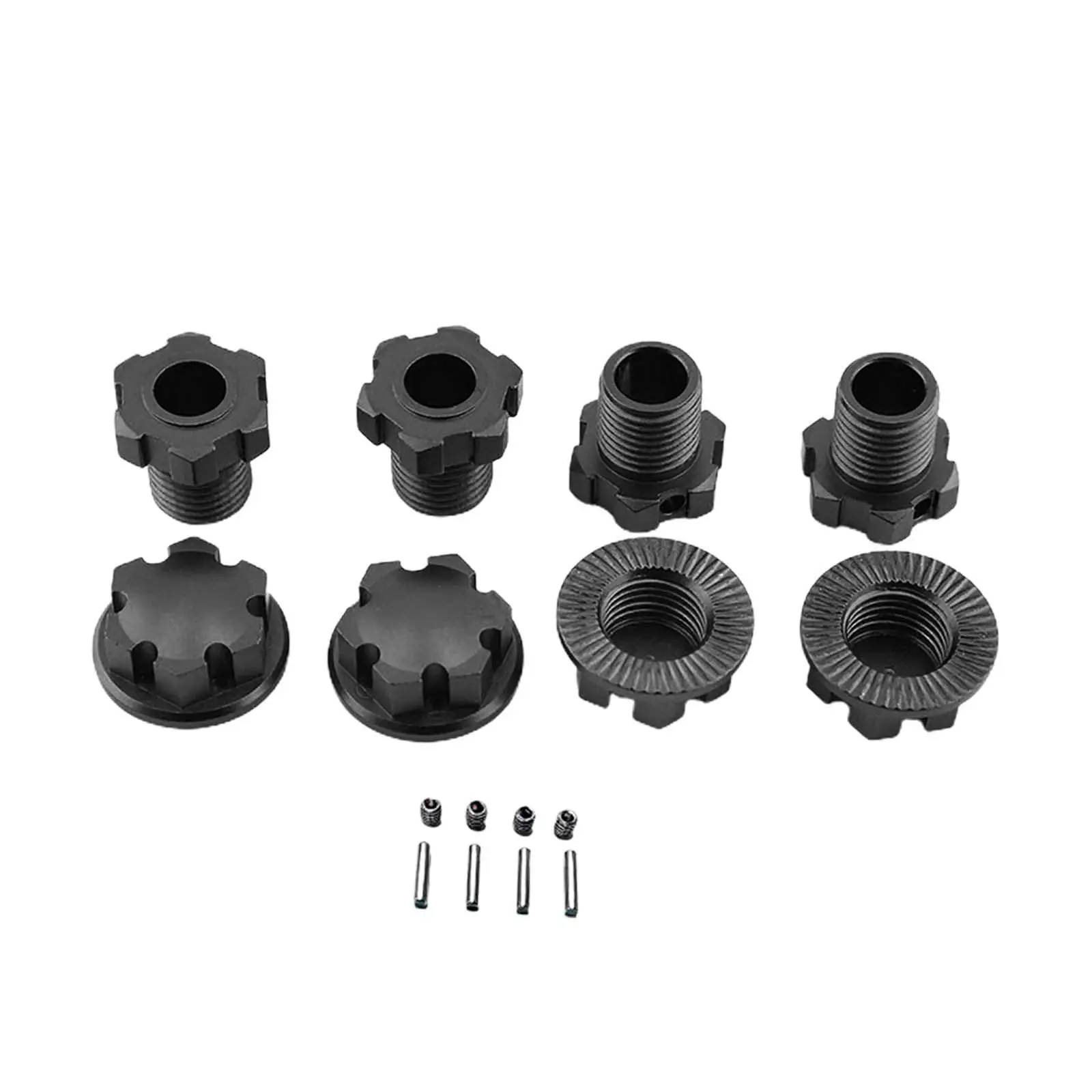 4x Splined Wheel Hubs Hex Durable RC Car Spare Part 17mm Hex Nuts for Maxx Sledge E Revo VXI Hobby RC Car Vehicle DIY Accessory