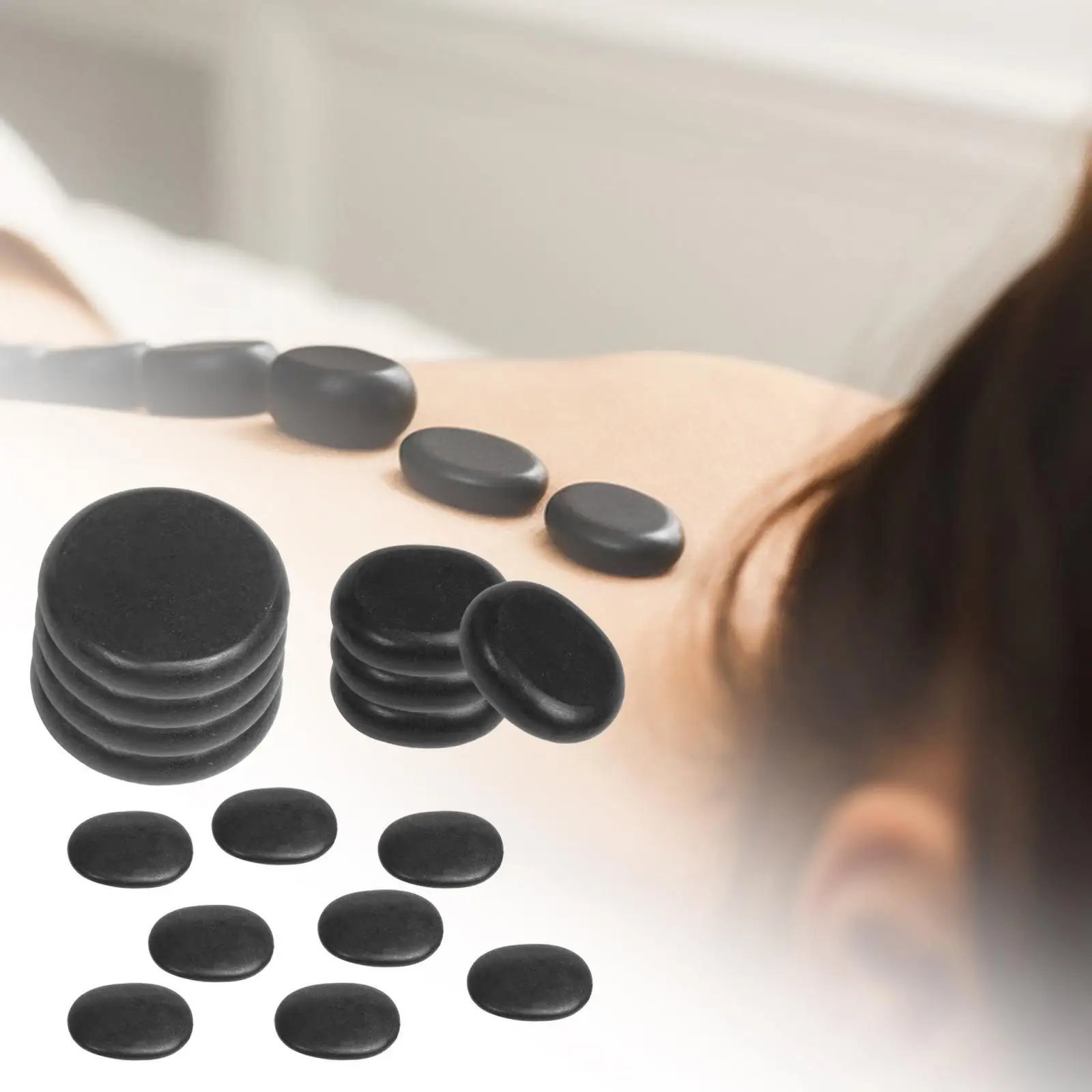16x Hot Stone Massage Set SPA Stones Easy to Clean Portable Beauty Tools Relaxation