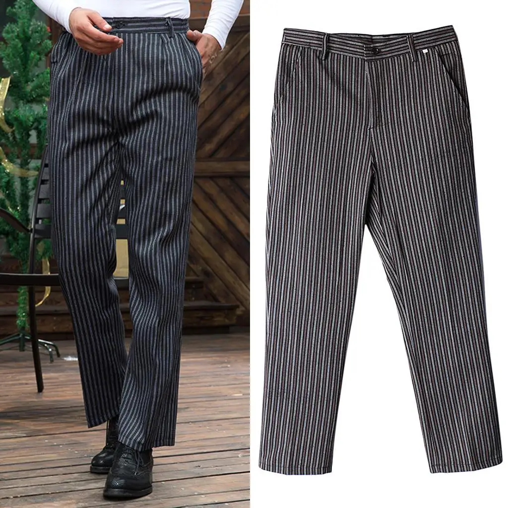 Chef Work Pants restaurant house kitchen Uniform Cook Trousers Elastic Waist