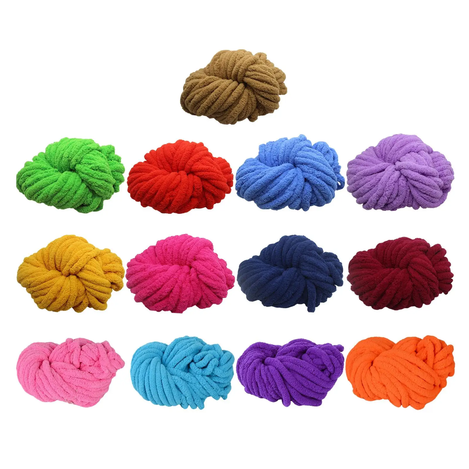 Chunky Chenille Yarn Super Bulky Yarn Plush Yarn Thick Yarn Acrylic for DIY Crafts Crocheting Hand Knitting Hat Blanket