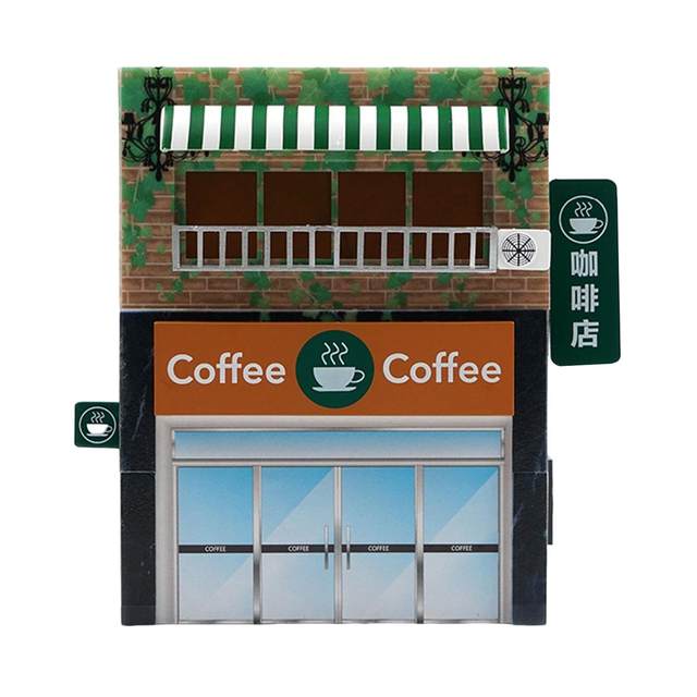 1:64 Simulation Cafe Decorative Multipurpose Collection Miniature Coffee Shop for Micro Landscape Scene Layout Props Girls Boys