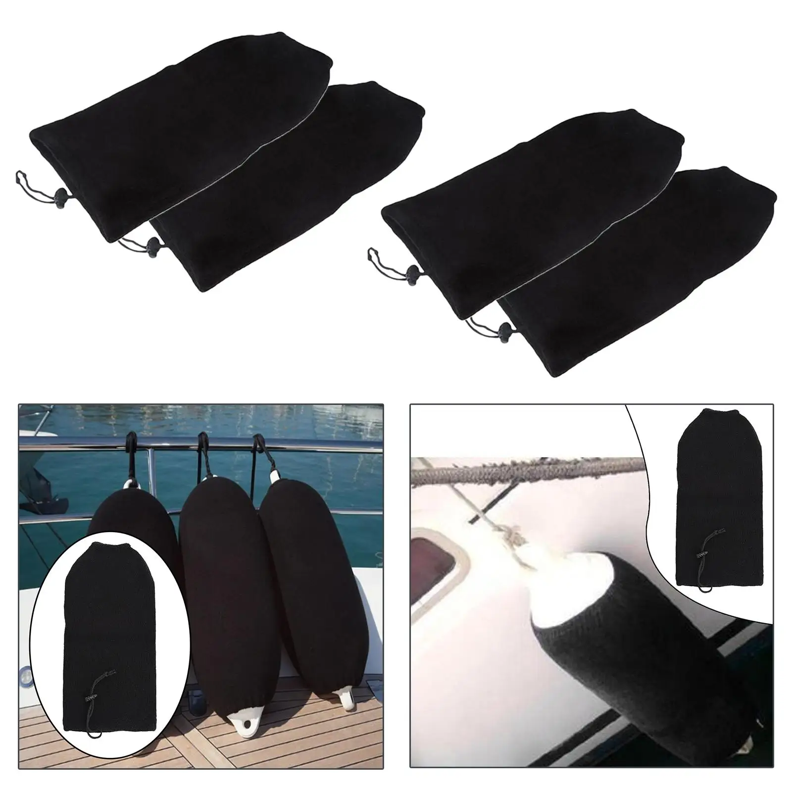 4pcs Boat Mudguard Cover Soft Acrylic Woven Cover for Marine Yacht Frost
