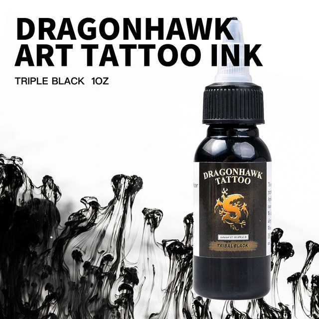 Dragonhawk-タトゥー用インク,1パック,黒,ボトル,カラー,永久的