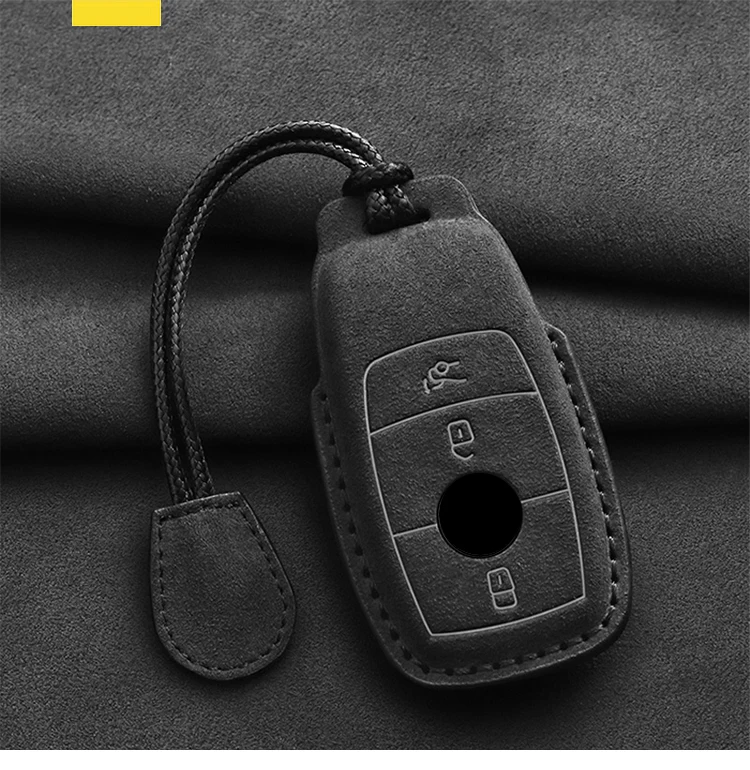 Leder Auto Schlüssel Fall Für Mercedes Benz A C E S G Klasse GLC CLE CLA GLB GLS W177 W205 W213 W222 x167 AMG Fob Wildleder Zubehör – Detail 2